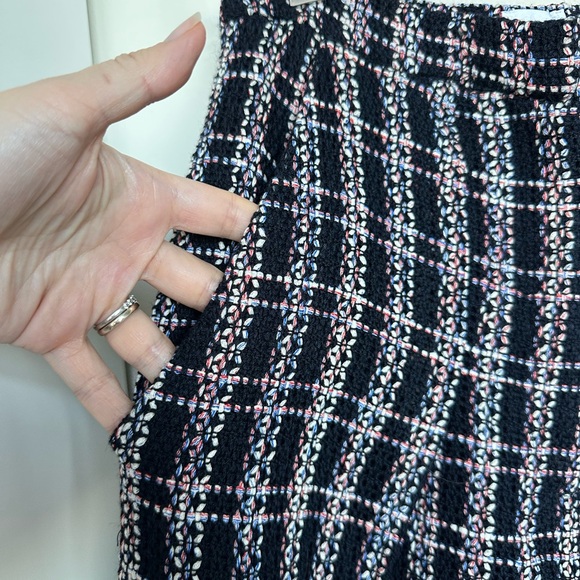 Iris and Ink High Waisted Tweed Pleated Wool Multi Coloured Culottes Size 4 - Picture 5 of 11